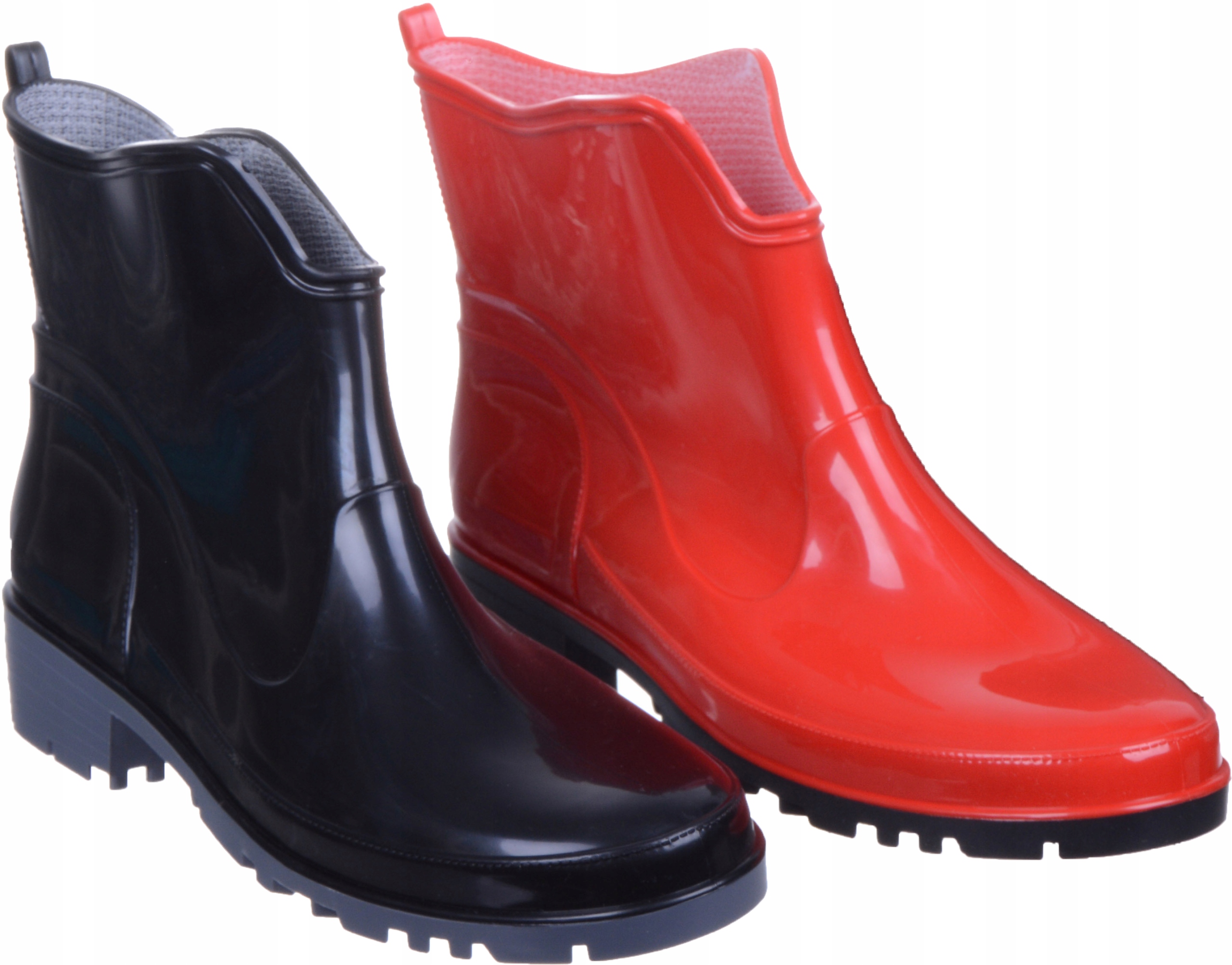 Kalosze Damskie Krótkie Gumiaki Zgrabne Botki Wzór dominujący bez wzoru