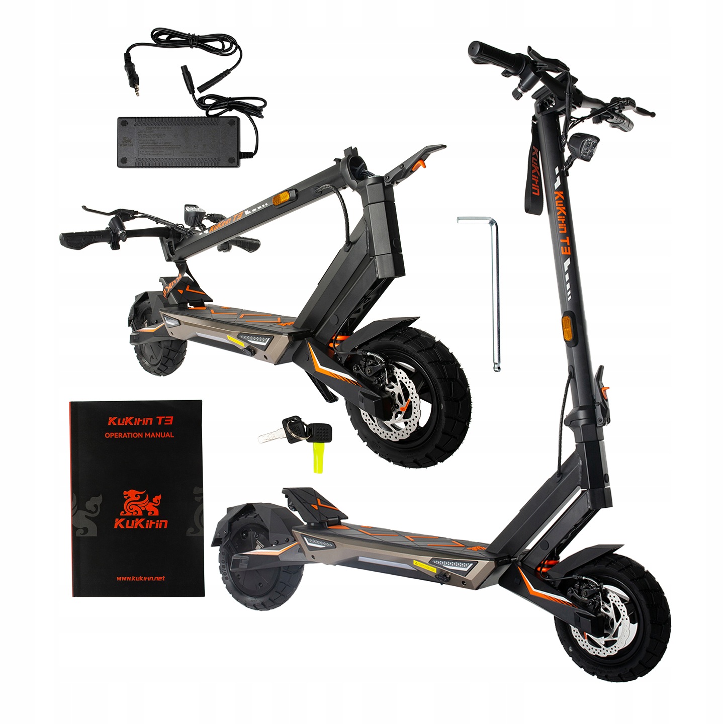 Nowa Kukirin T3 Glossy Edition 1000W 48V 15.6AH 45KM/H 10" terenowa Pl 2026
