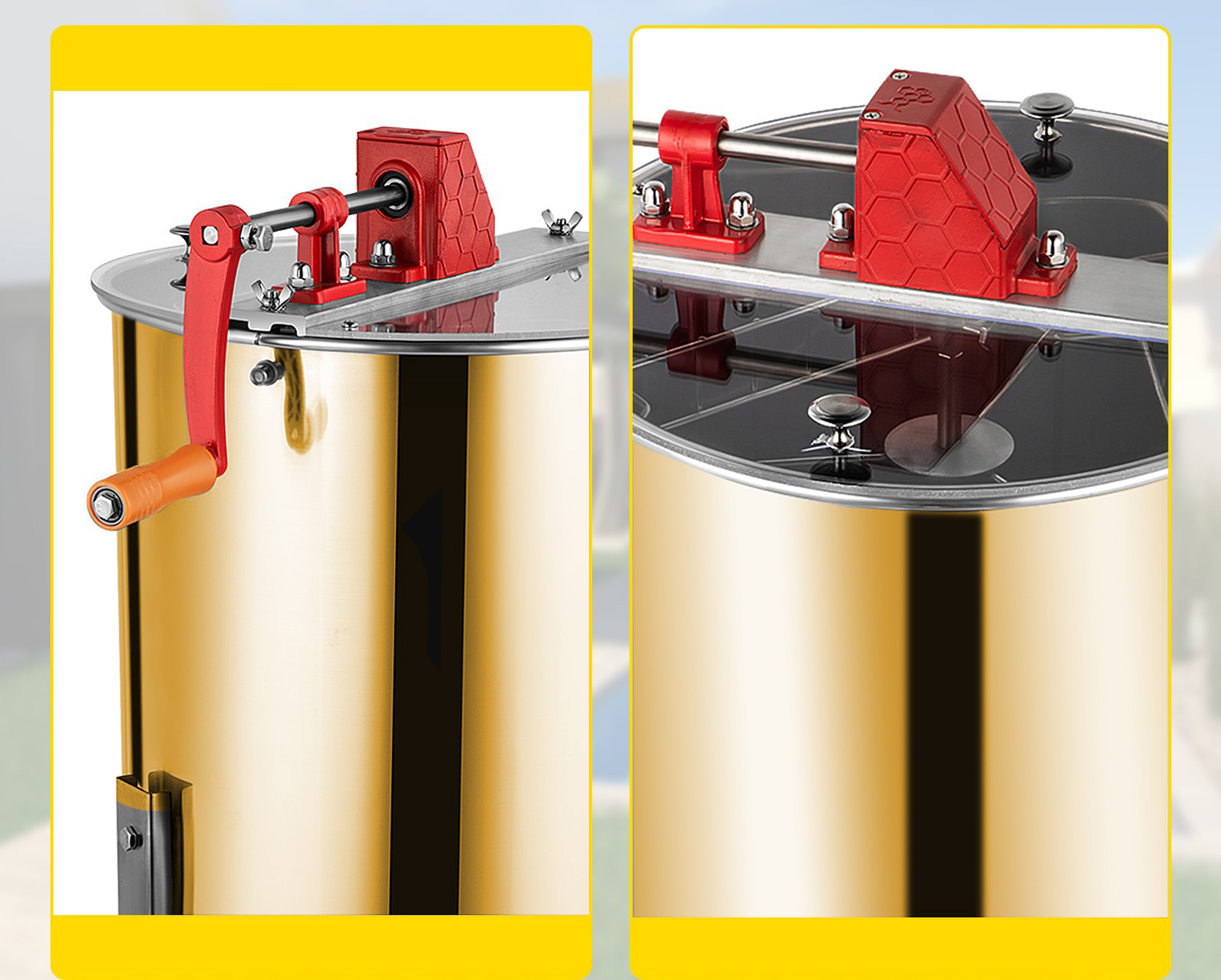 MIODARKA RĘCZNA WIRÓWKA DO MIODU ULA 3 RAMKOWA SEPARATOR DIAGONALNA Rodzaj kasetowa
