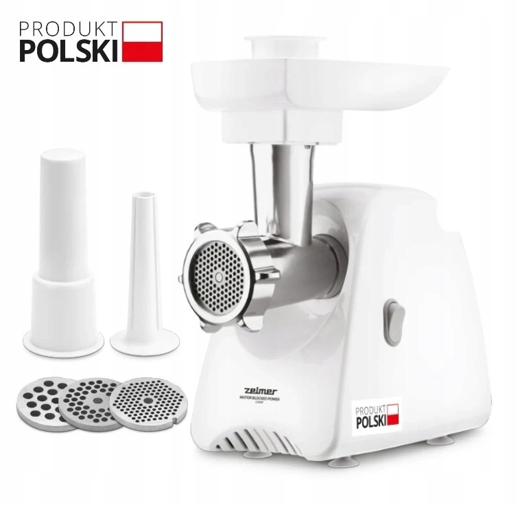Maszynka do mielenia mięsa elektryczna Zelmer ZMM5801P 2200W 3 kg/min Biały