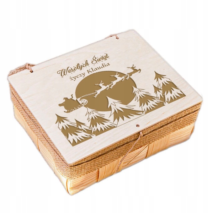 OPAKOWANIE ŚWIĄTECZNE PUDEŁKO Z GRAWEREM PREZENT