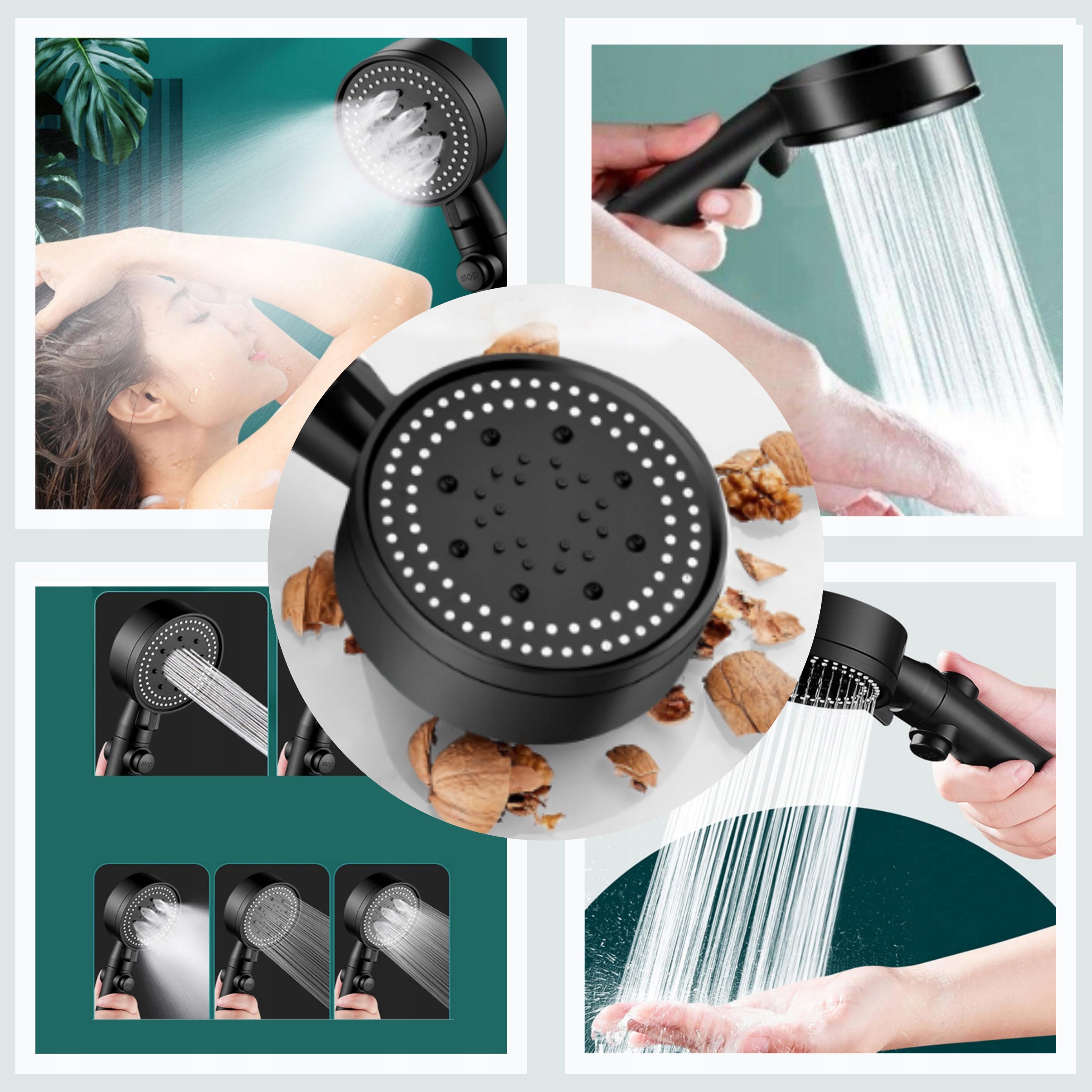 SŁUCHAWKA PRYSZNICOWA CZARNA DO PRYSZNICA UNIWERSALNA SLUCHAWKA Marka inna