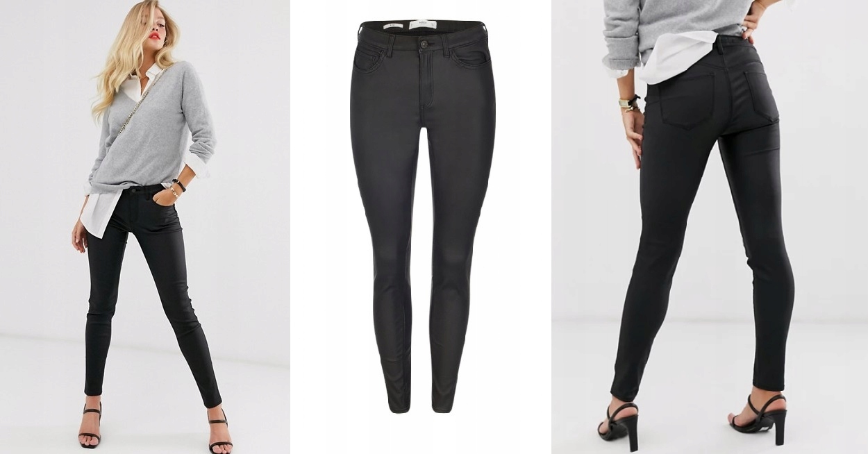 

Mango Woskowane spodnie jeansy Skinny Push-up 34