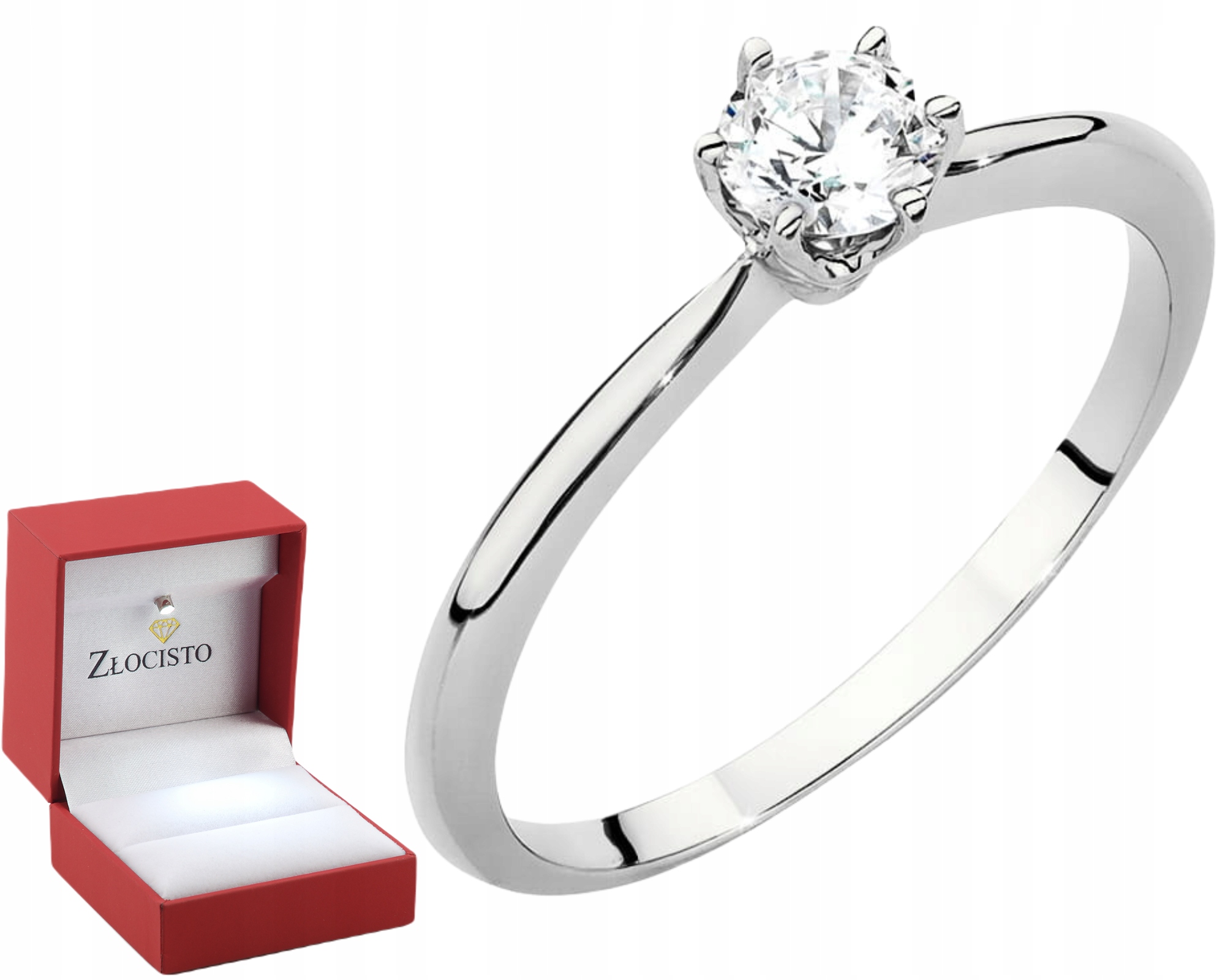 Bílé Zlato Prstýnek Laboratorní Briliant Zásnubní 585