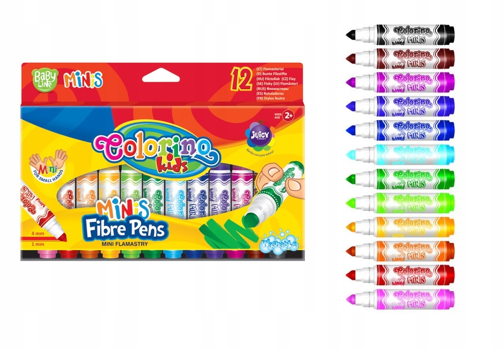 

Colorino Kids Flamastry Zmywalne Mini 12kol 2+