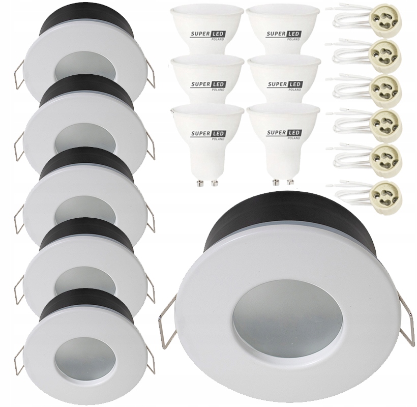 

6x Oprawa hermetyczna IP44 Led GU10 5W podbitka