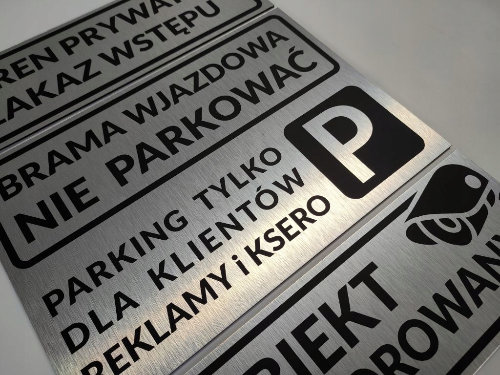 tabliczka tablica DOWOLNA TWOJA TREŚĆ 30x10 cm ALU Kolor Inox