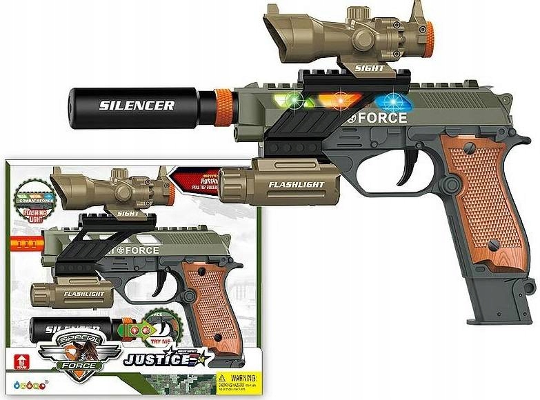 

Pistolet Dla Dzieci Na Baterie Światło Dźwięk