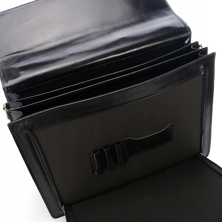 ELEGANCKA SKÓRZANA TECZKA AKTÓWKA DO PRACY CZARNA Rodzaj aktówka