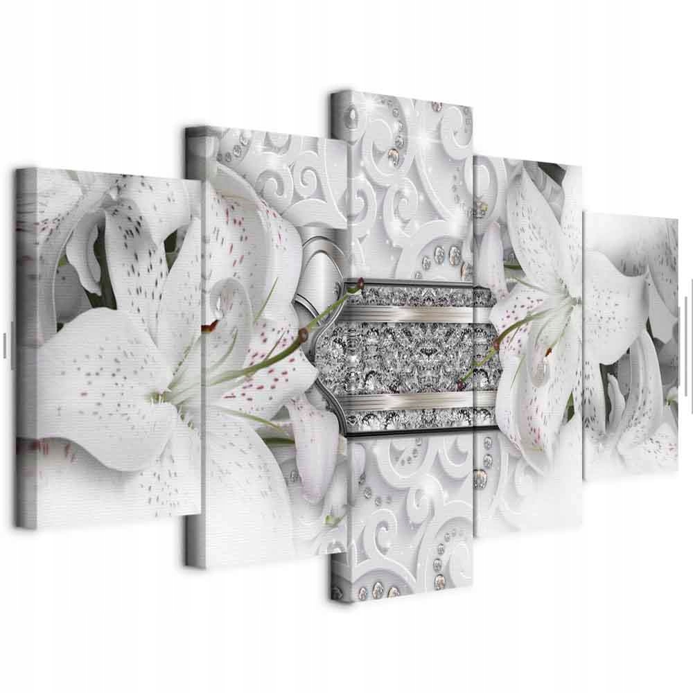Obraz 5 Dílů Akustický Triptych Odhlučňující Květiny Lilie Glamour 200x100