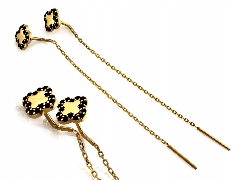 Náušnice zlaté Au 585 květiny provlékací KL11612