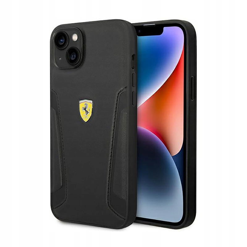 Ferrari Leather Stamp Sides Pouzdro iPhone 14 Plus (Černé)
