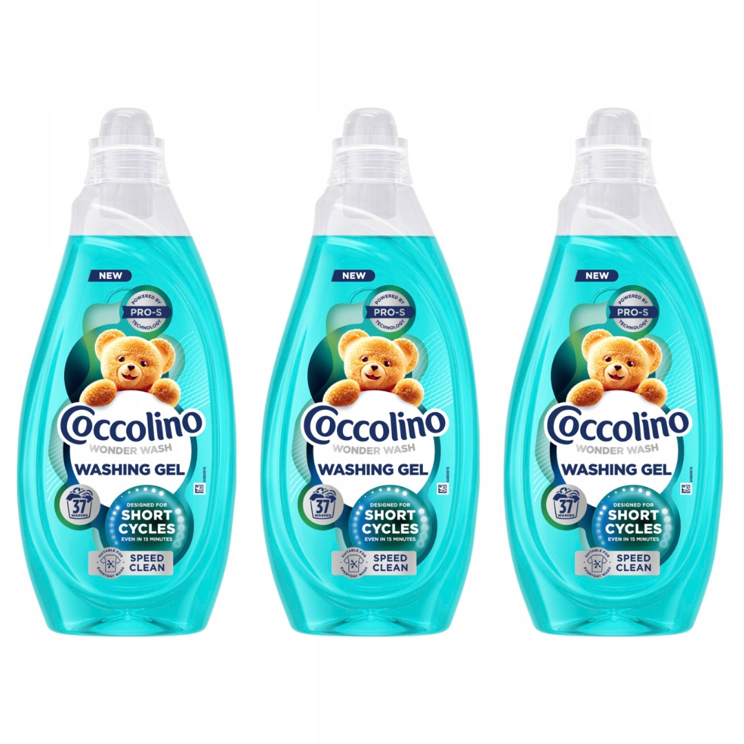 Coccolino Wonder Wash Speed Clean Żel do prania 37 prań 1480ml x3