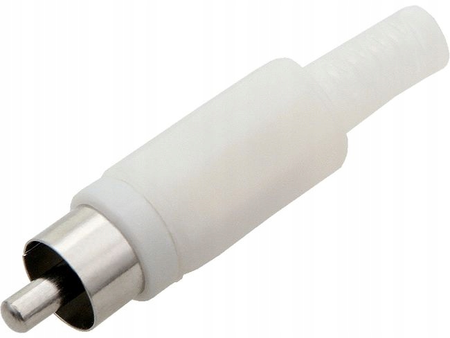 

Wtyk Rca Cinch lutowany na kabel wtyk biały