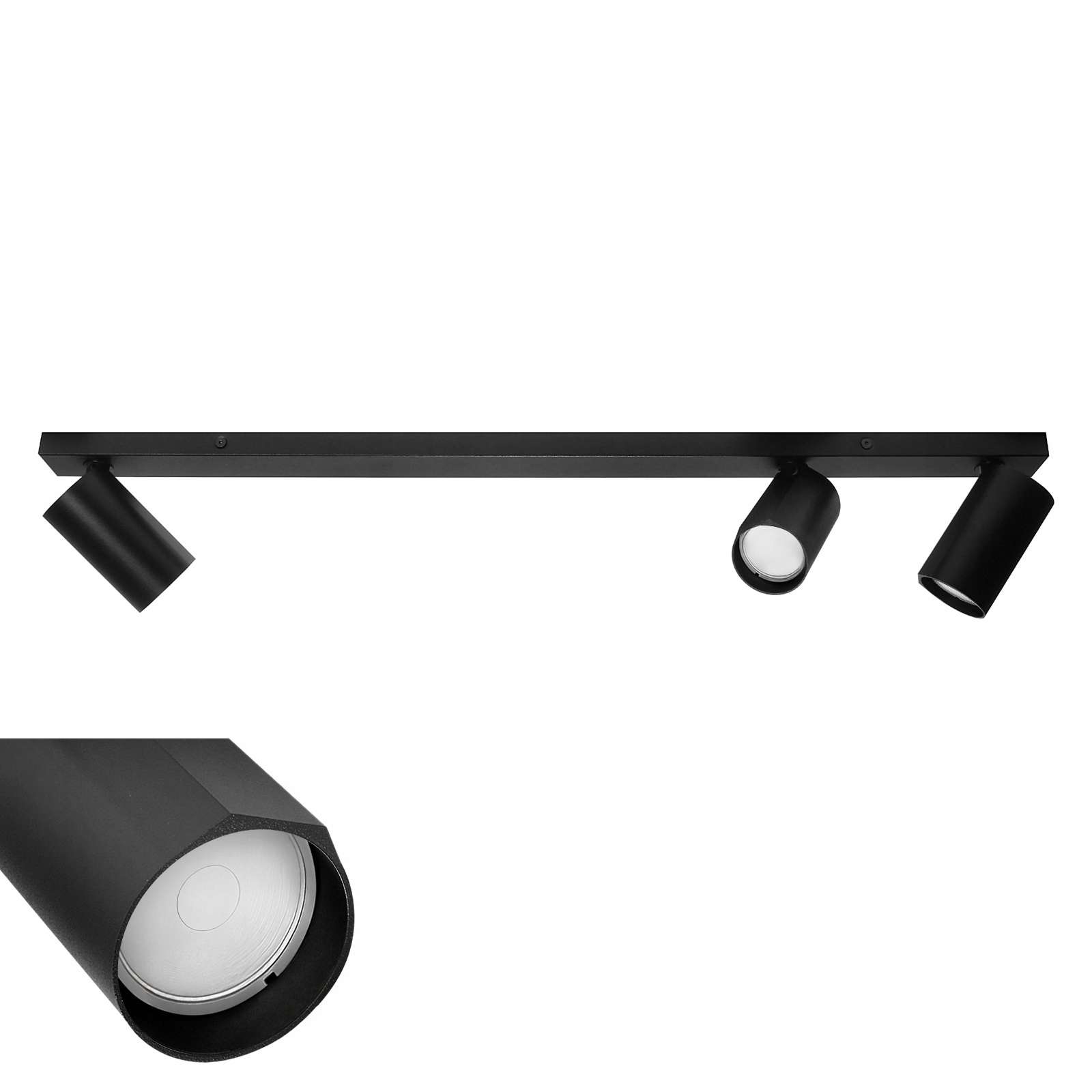 Stropní svítidlo na omítku s moderním vzorem 3xGU10 Spot černá Vysoká kvalita