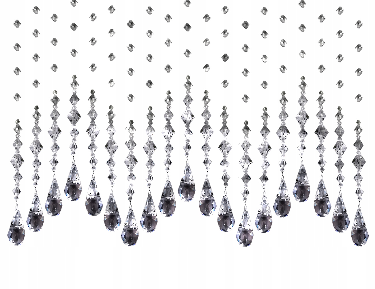 Malé Diamanty okno záclona z korálků 200 cm 19kusů