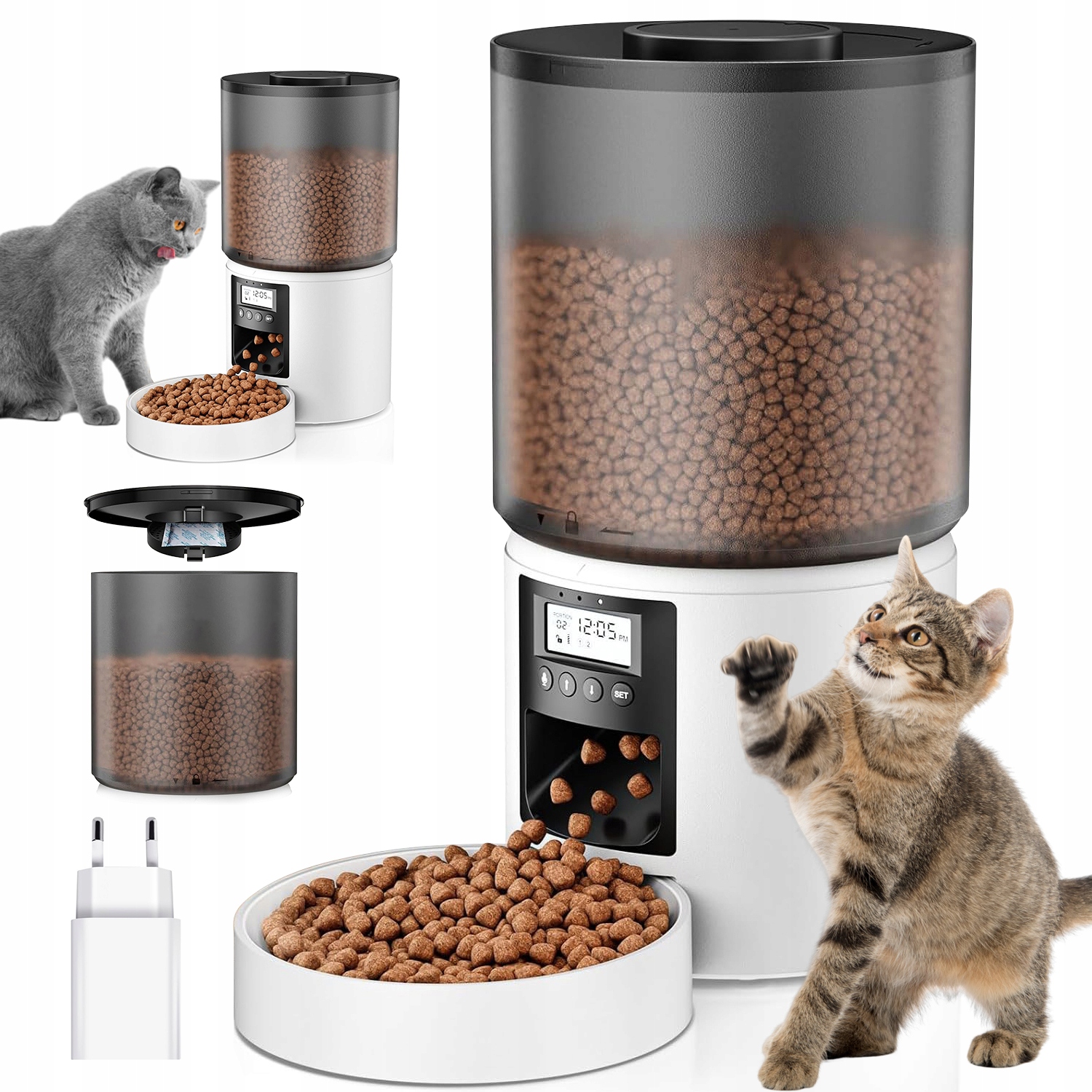 Levně Inteligentní Automatické Krmítko Pro Kočky A Psy O Objemu S Časovačem 4 L