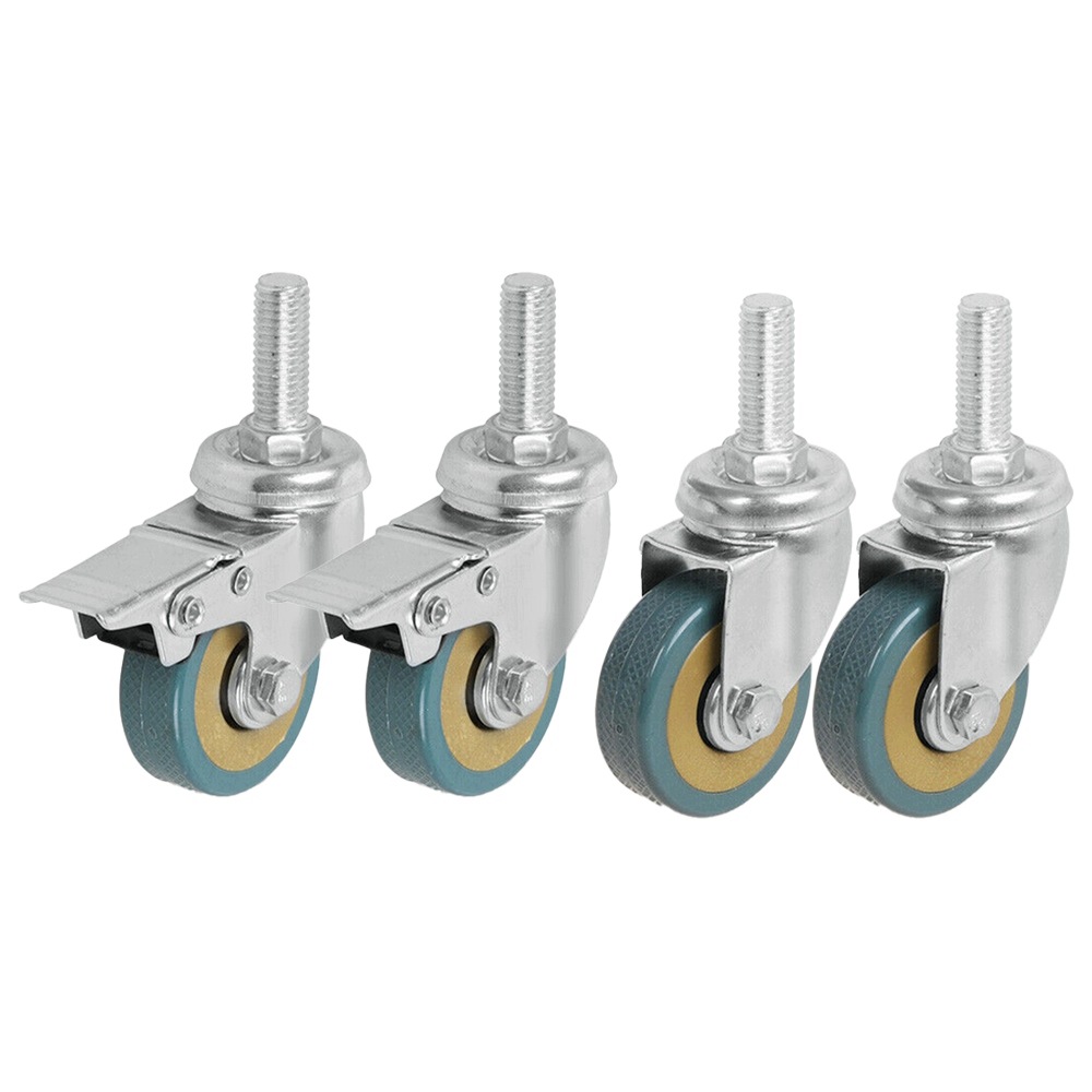 Pojízdný Kolíkový Set S Gumovou Brzdou 50 mm závit M12 4 ks