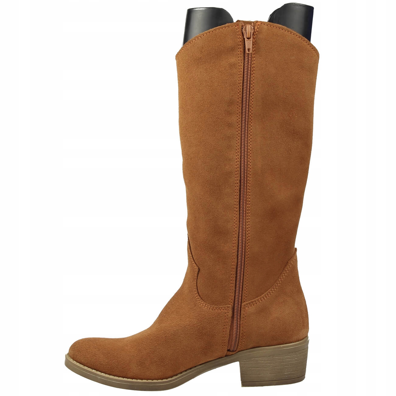 Damskie kozaki skórzane kowbojki Bastek Rude 38 Rodzaj obcasa słupek