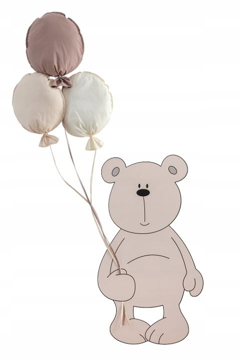 

Naklejka na ścianę Miś z balonami z bawełny balon