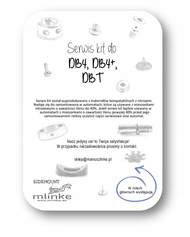 serwis kit nitrox (40+) do I st. APEKS DB4 / DBT