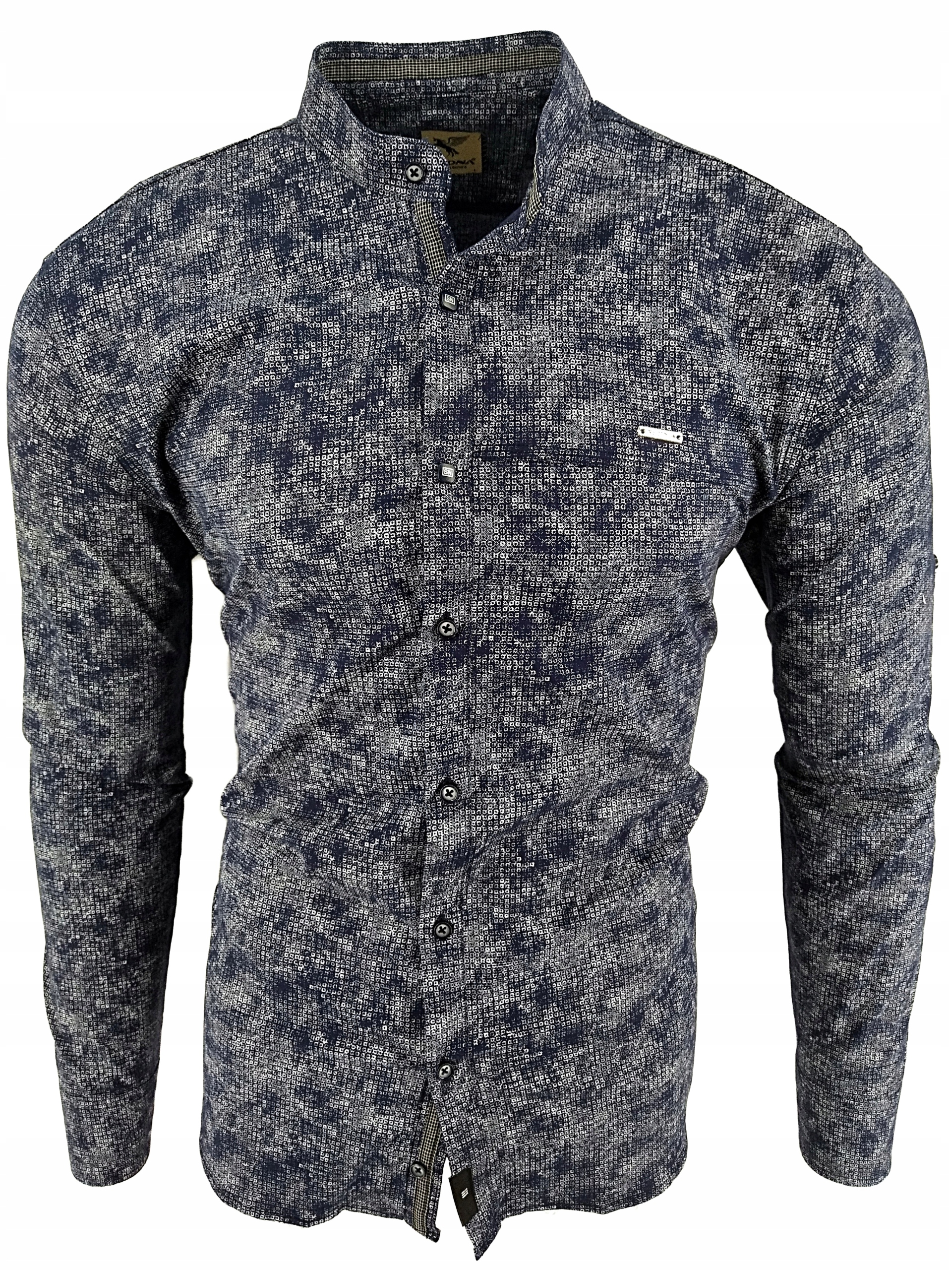 KOSZULA MĘSKA GRANATOWA SQUARE DŁUGI RĘKAW XL