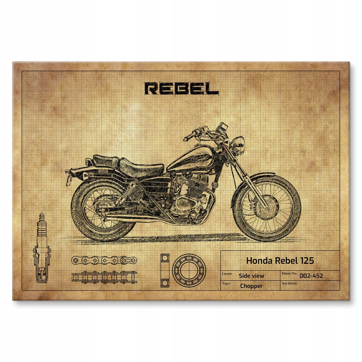 Kovový plakát Honda Rebel 125 Dárek 30 x 42 cm