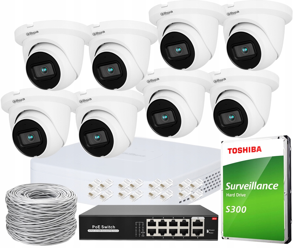 Vonkajšie Kamery PoE Dahua HDW2441TM-S WizSense 4Mpx Záznamník Disk