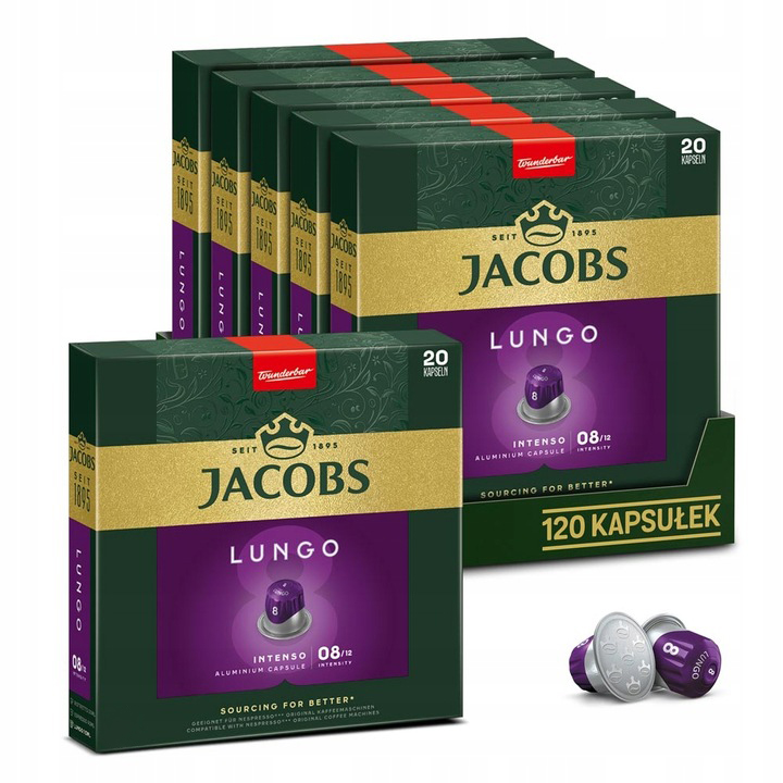 Kapsułki Jacobs Lungo 8 do Nespresso(r)* zestaw 6 opakowań