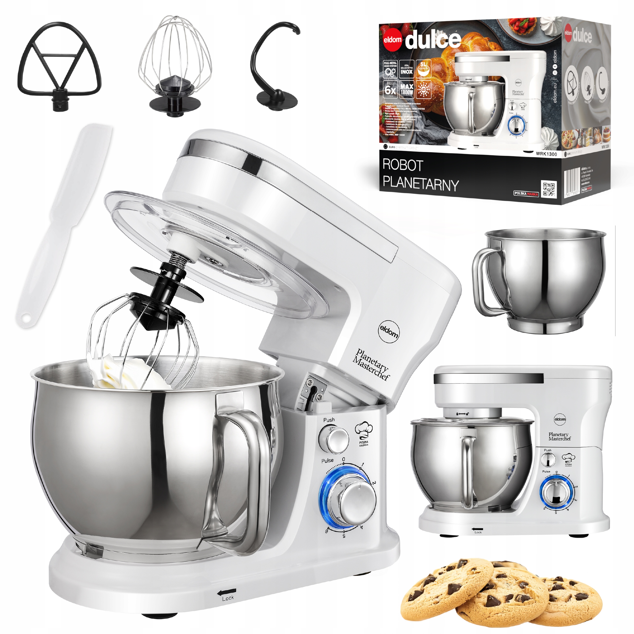 Robot Kuchenny Planetarny mikser z misą 5L Eldom 5 prędkości WRK1300
