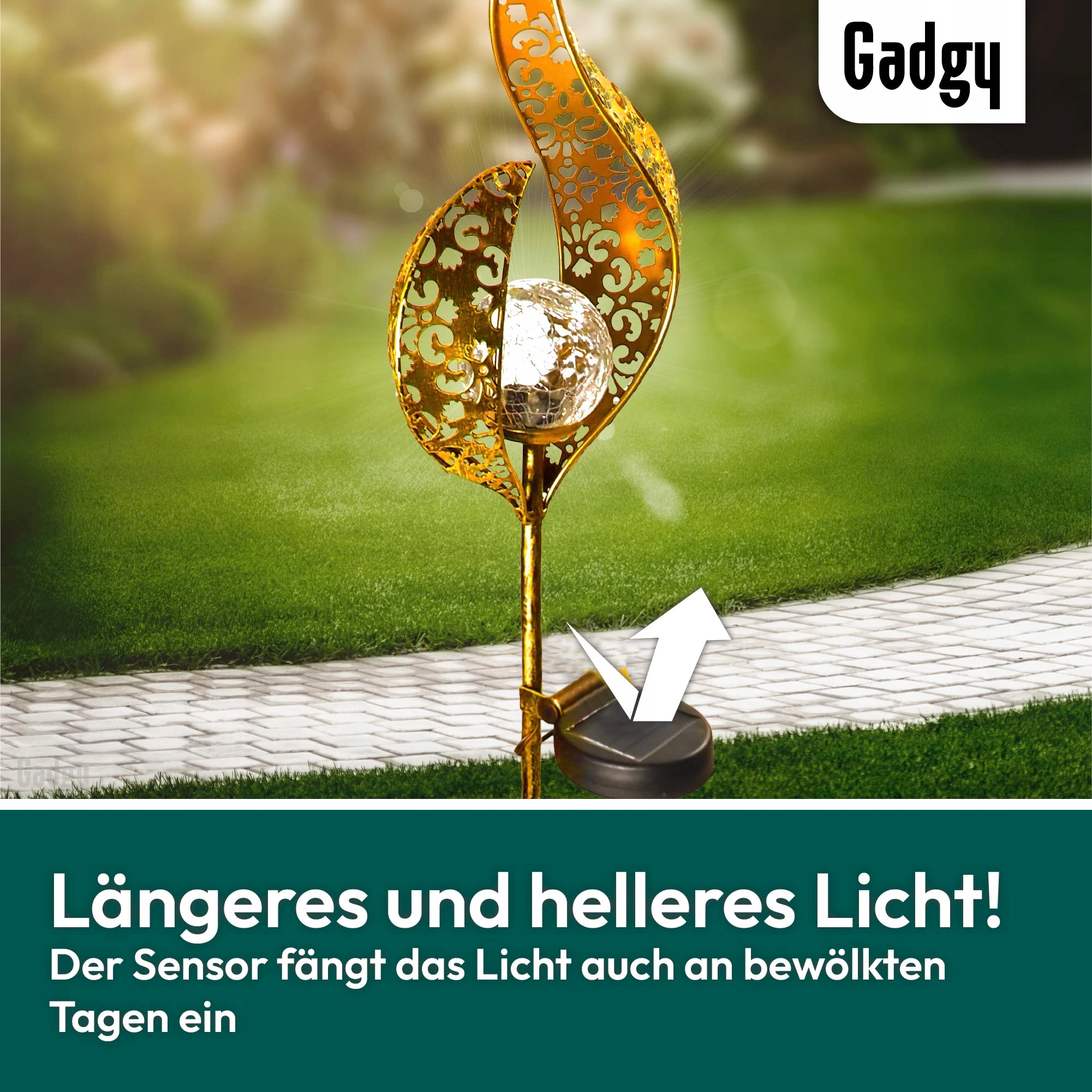 GADGY Solarlampy Zewnętrzne 2 Sztuki Wodoodporne LED Lampiony Ogród Czarny — miniatura 4