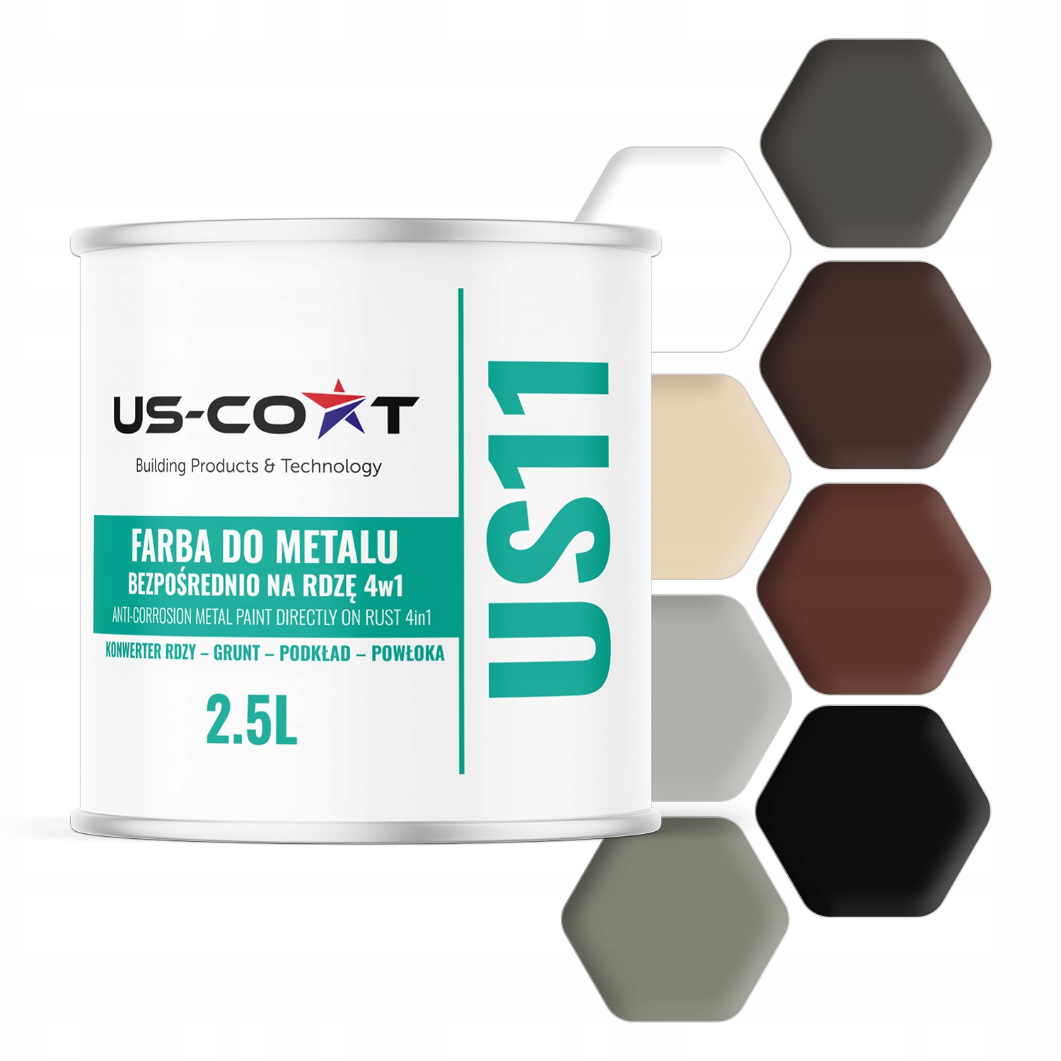 Farba Na Kov Priamo Na Hrdzu Pozinkovaná 4v1 Farba 16 Antikorózna Lesk 2,5L