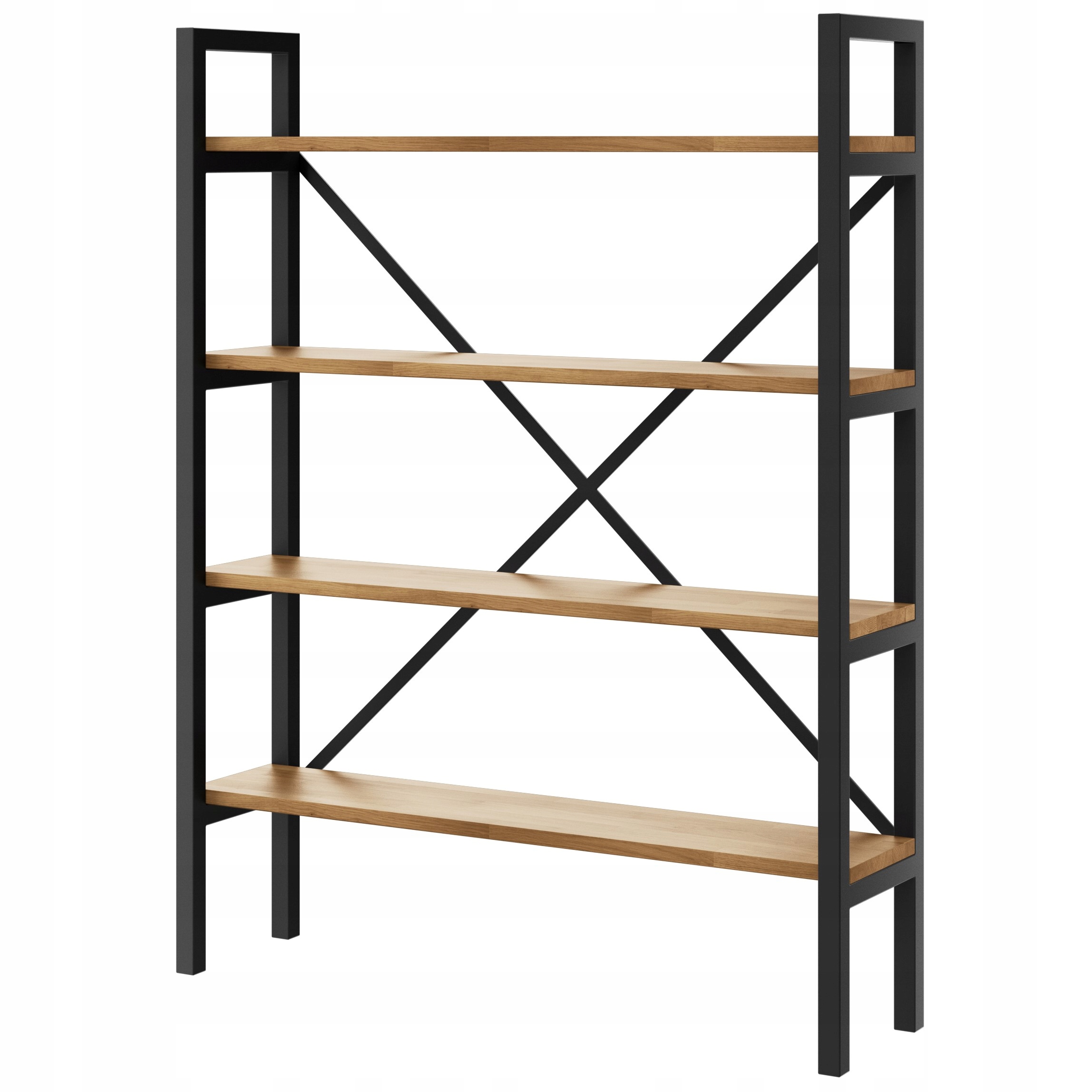 Industriální regál Loft na knihy dub D4-20 120 cm