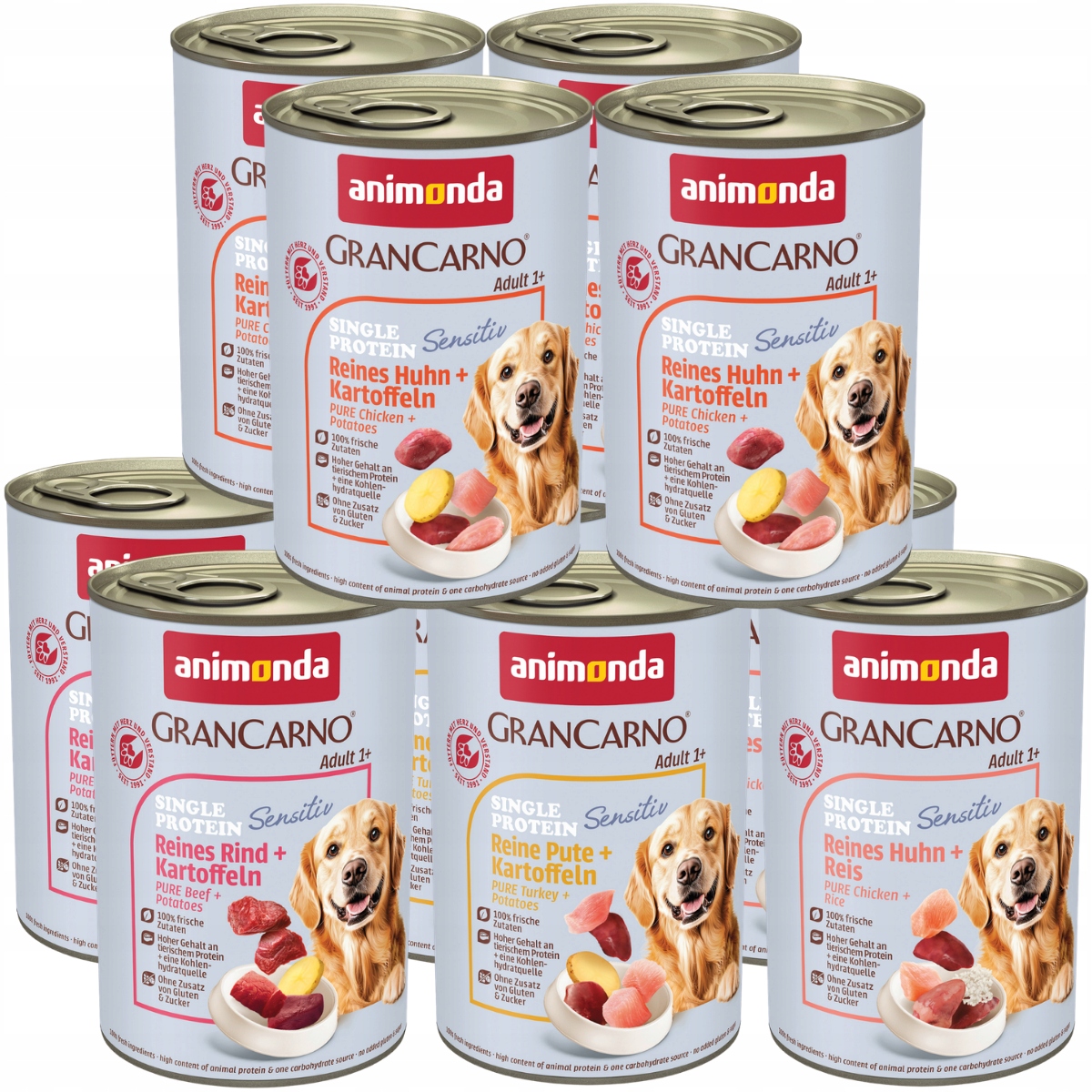 Animonda GranCarno Sensitiv puszka Zestaw 10x400g – MIX smaków