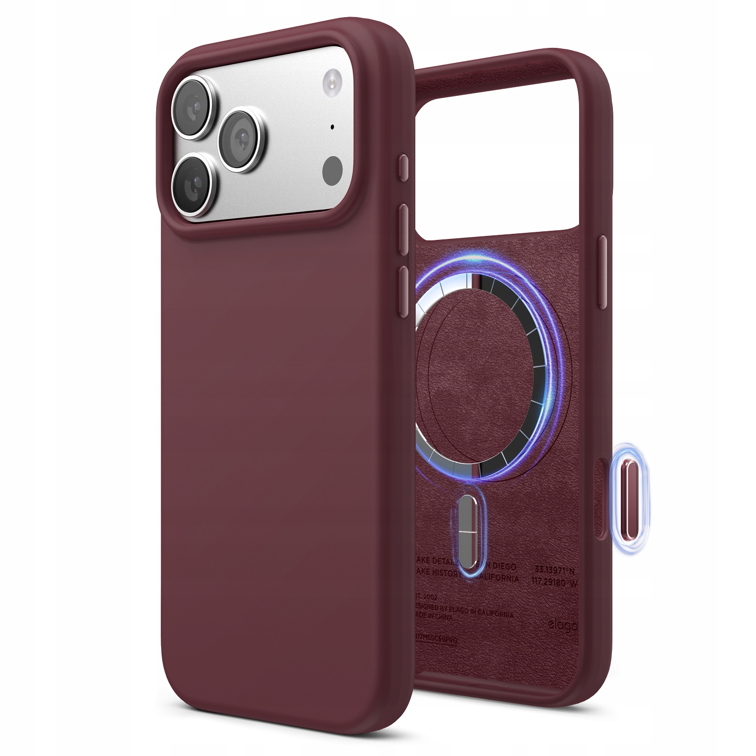 Silikonové Pouzdro s MagSafe Elago pro iPhone 17 Pro Max Burgundy