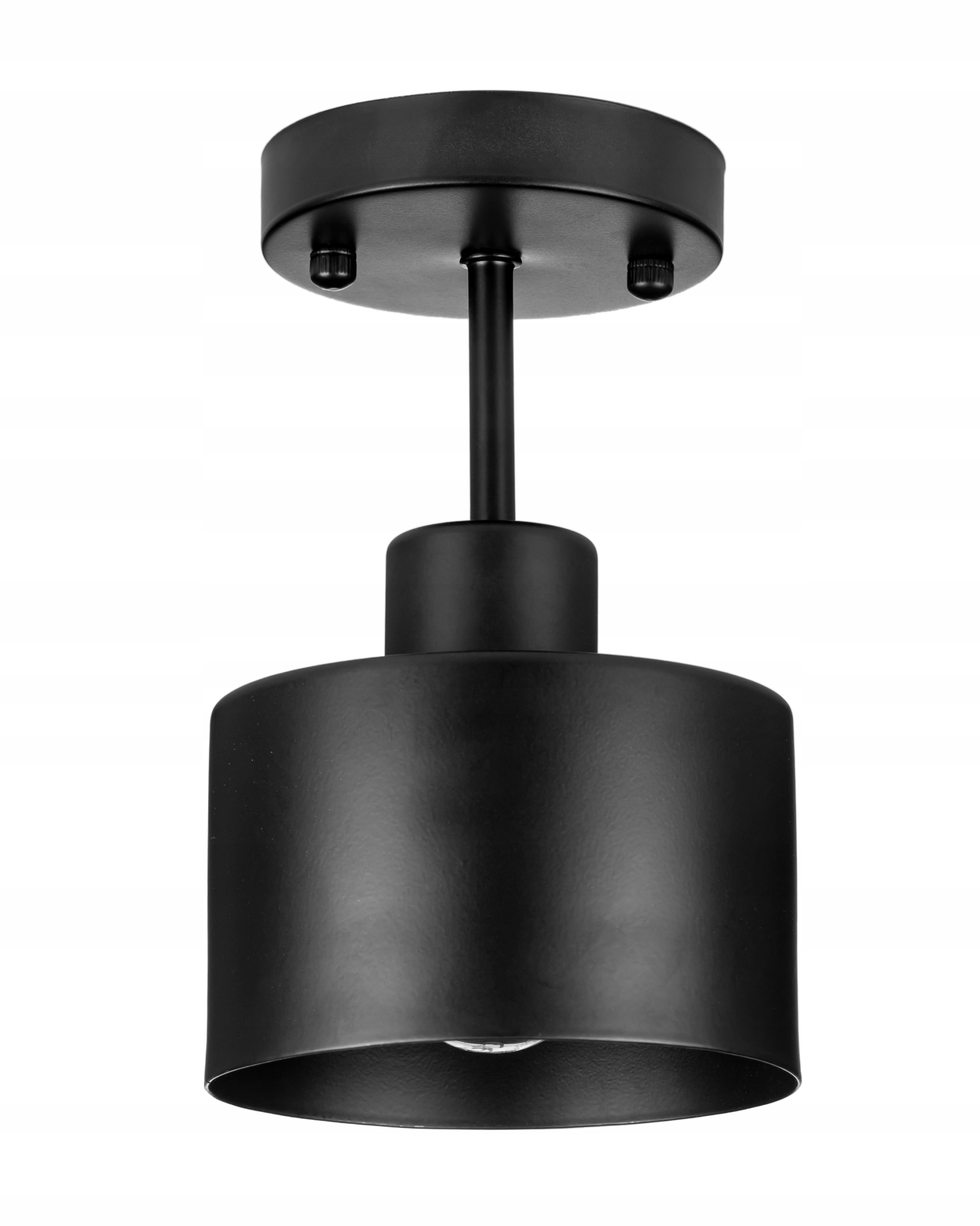 

Lampa sufitowa mały czarny plafon kubełek metalowy