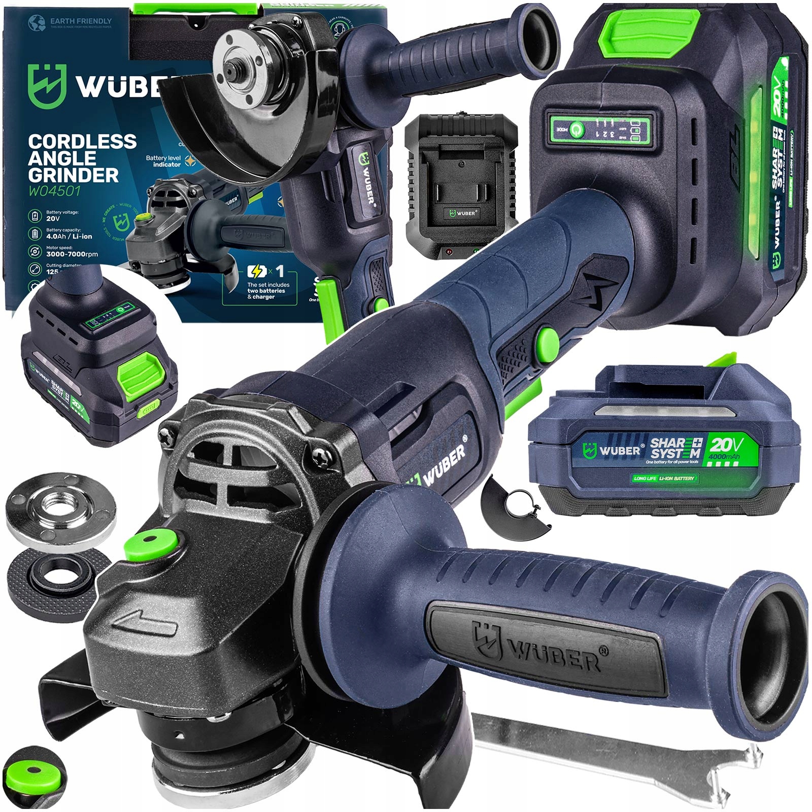 Szlifierka Kątowa Akumulatorowa Kątówka Diax 1 Aku 4.0AH Ładowarka Zestaw