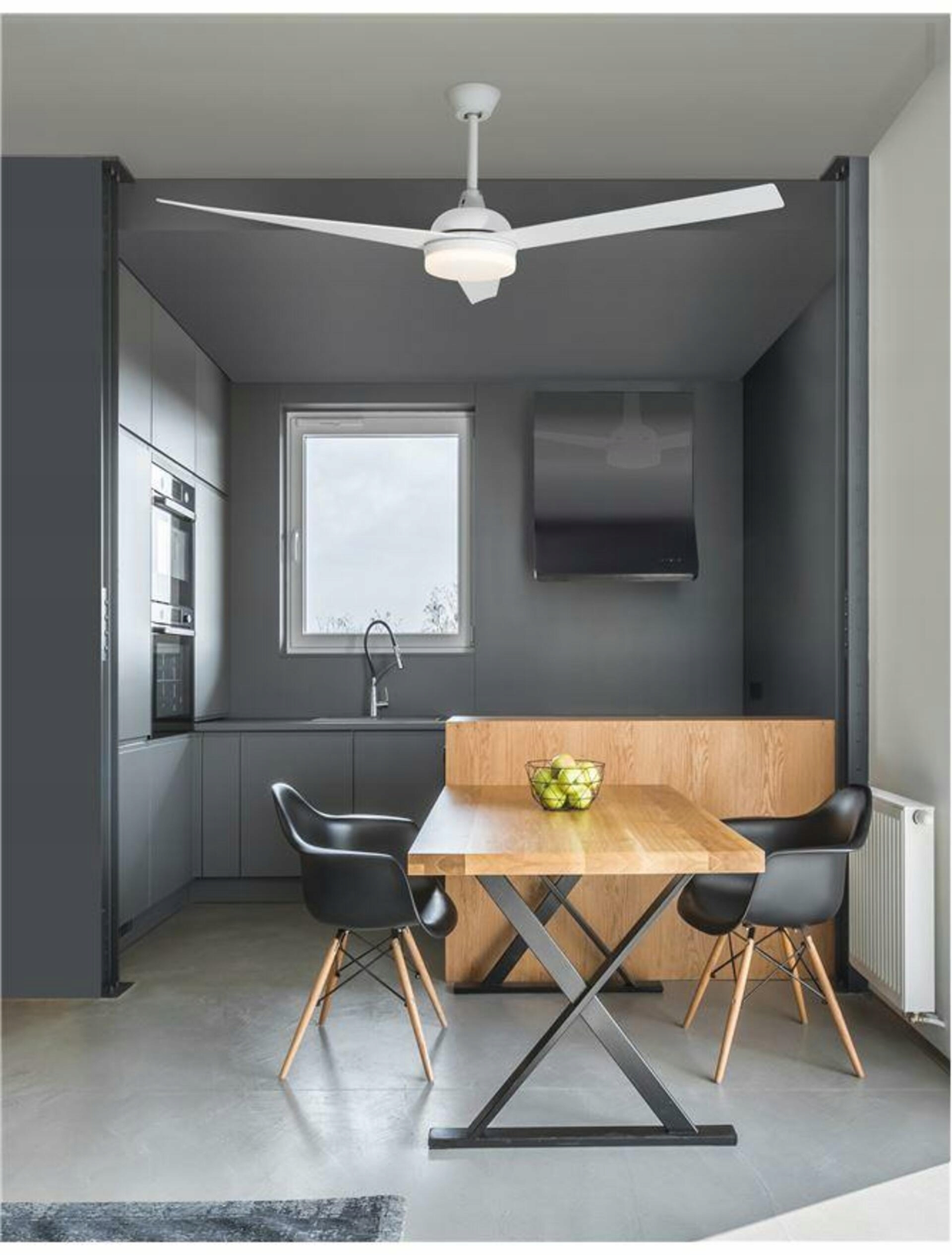 Nova Luce stropný ventilátor so svetlom Flow matná biela oceľ a sklo biela 5t