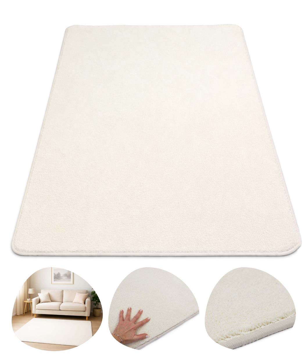 Koberec 150x150 Krémový Nadýchaný Měkký Milý do Ložnice Eternity