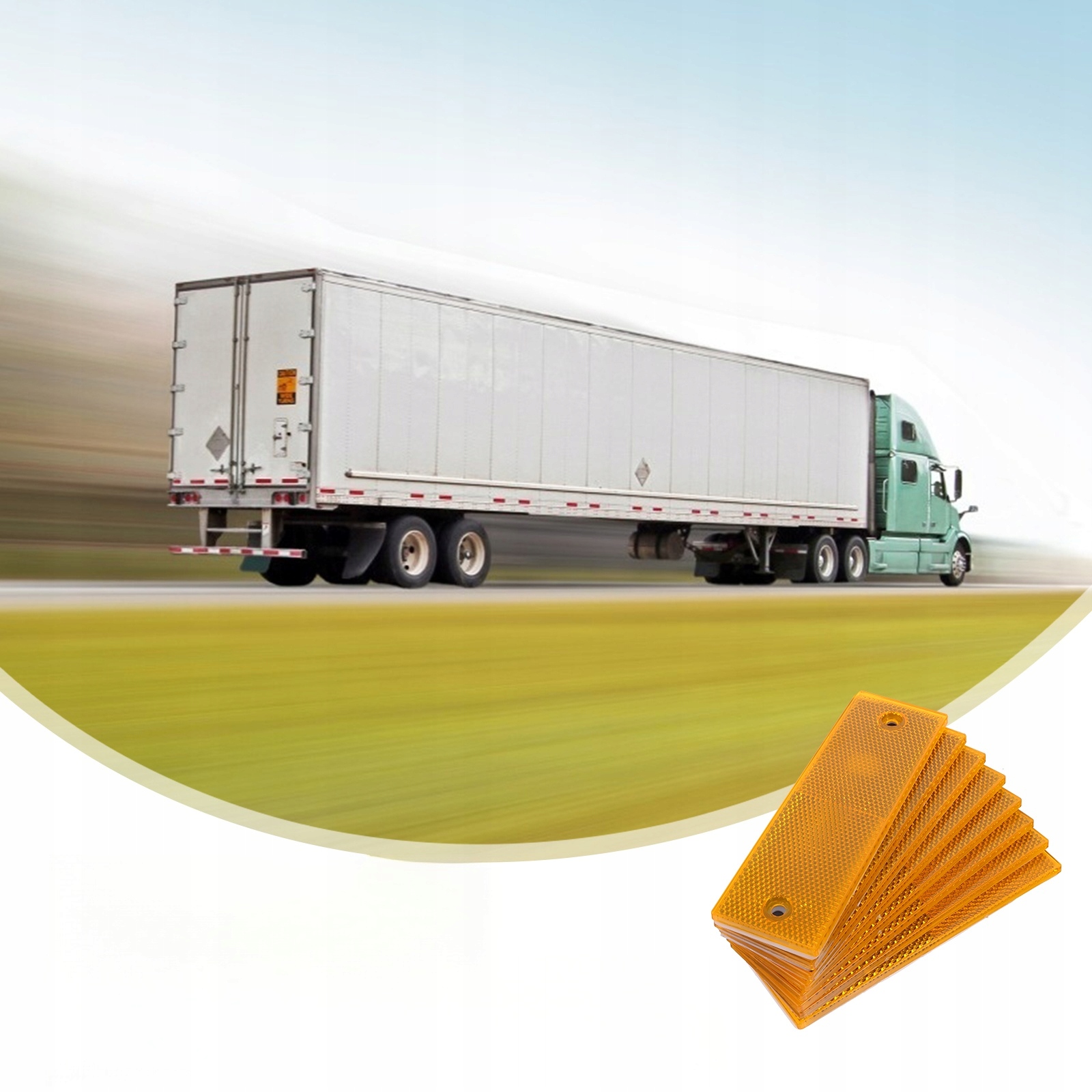 NAKLEJKI BEZPIECZEŃSTWA DO SAMOCHODÓW CIĘŻAROWYCH PLASTIKOWY ODBLASK MISS Kolor pomarańczowy