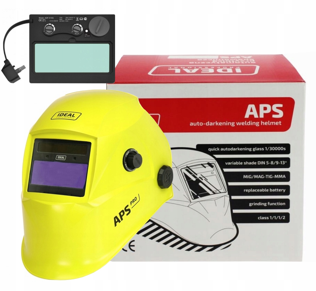 Przyłbica Automatyczna Ideal APS-510G Pro Yellow Matt True Color Żółta