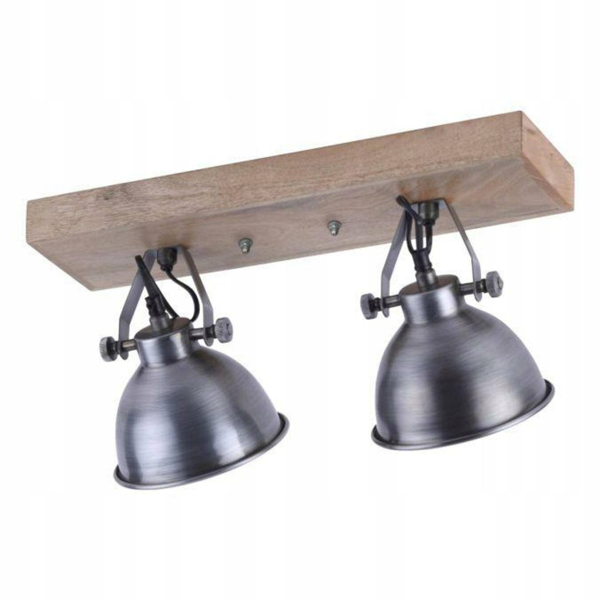 Retro železné svietidlo Leuchten Direct LD 11982-77, 2 ramená, E14, drevo