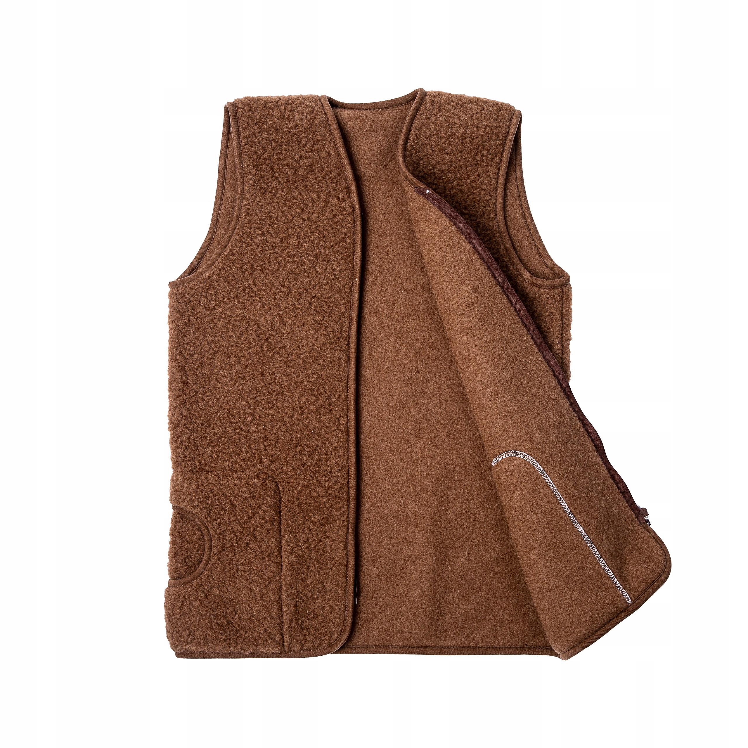 KAMIZELKA WEŁNIANA MERYNOS BRĄZOWA L UNISEX