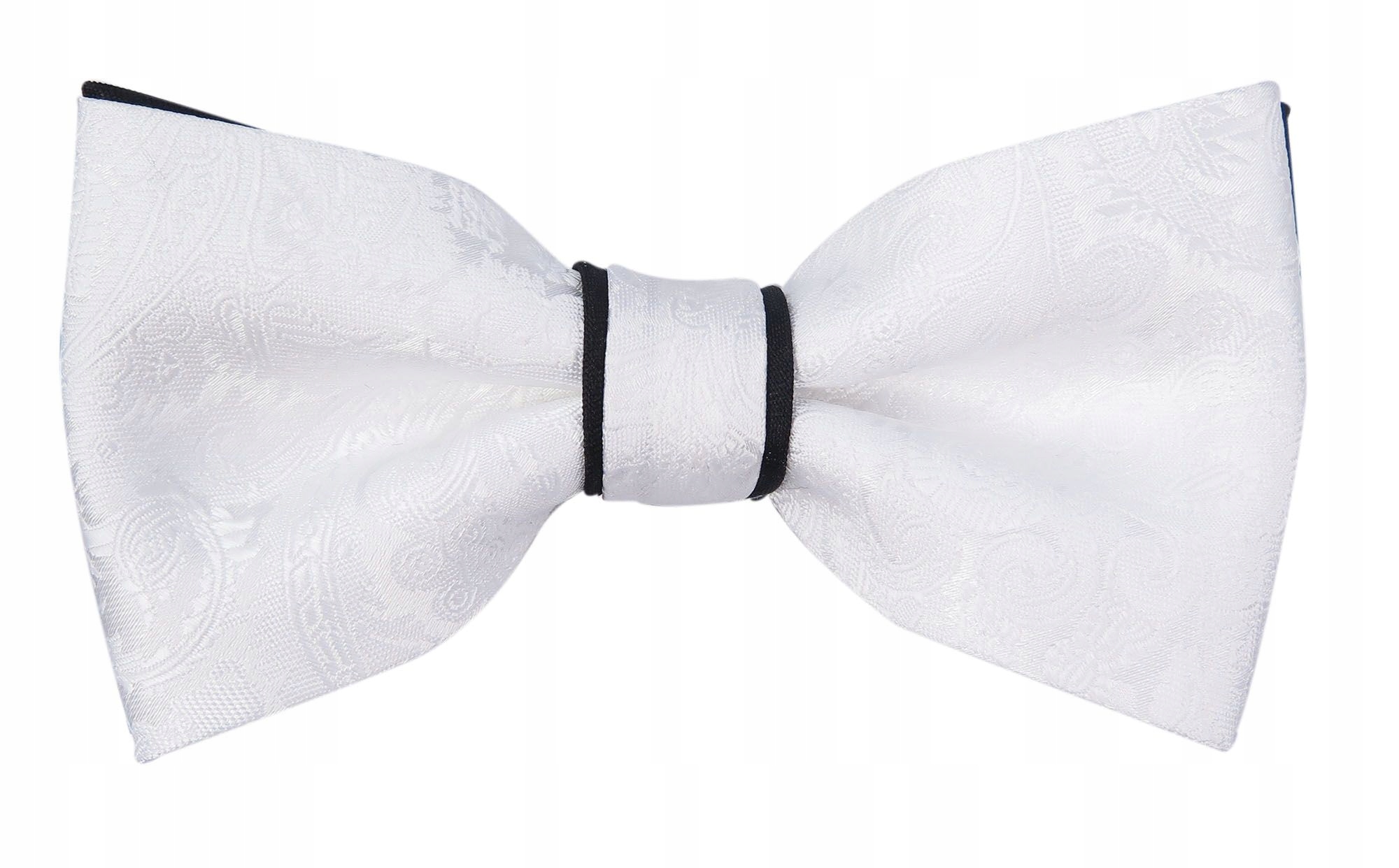 

Biała czarna mucha męska z motywem kwiatowym A208