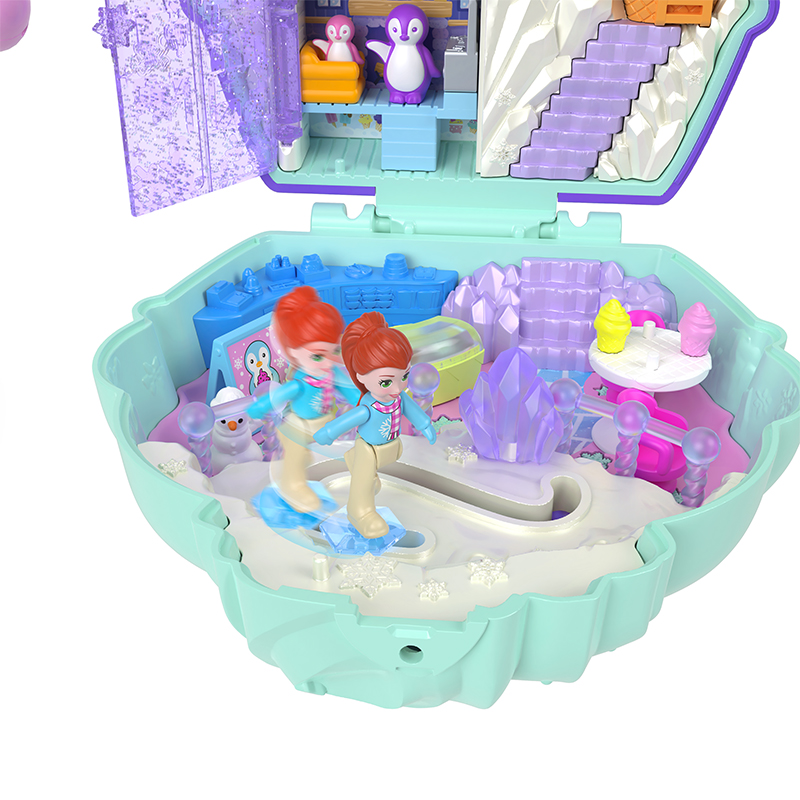 POLLY POCKET ZESTAW TOREBKA KOMPAKTOWA ŚNIEŻNY PINGWINEK + 2 MIKROLALKI 4+ Minimalny wiek dziecka 0