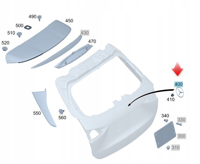 Hvězda Emblém C Třída Kombi W206 S206 Mercedes Oe A2068171700