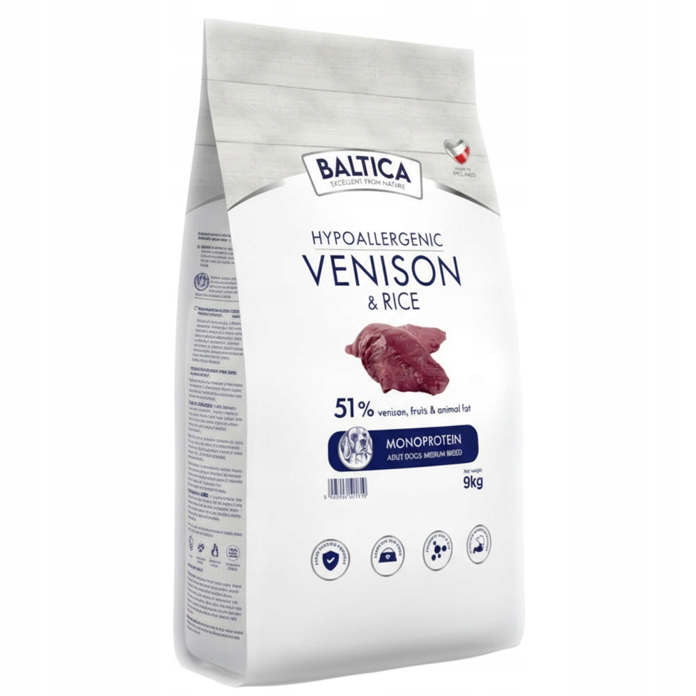 Baltica Adult Venison & Rice Zvěřina S Rýží M 9kg Průměr Plemene