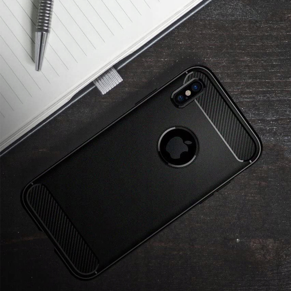 ETUI KARBON CASE PLECKI POKROWIEC FUTERAŁ OBUDOWA do IPHONE XS MAX + SZKŁO Typ plecki