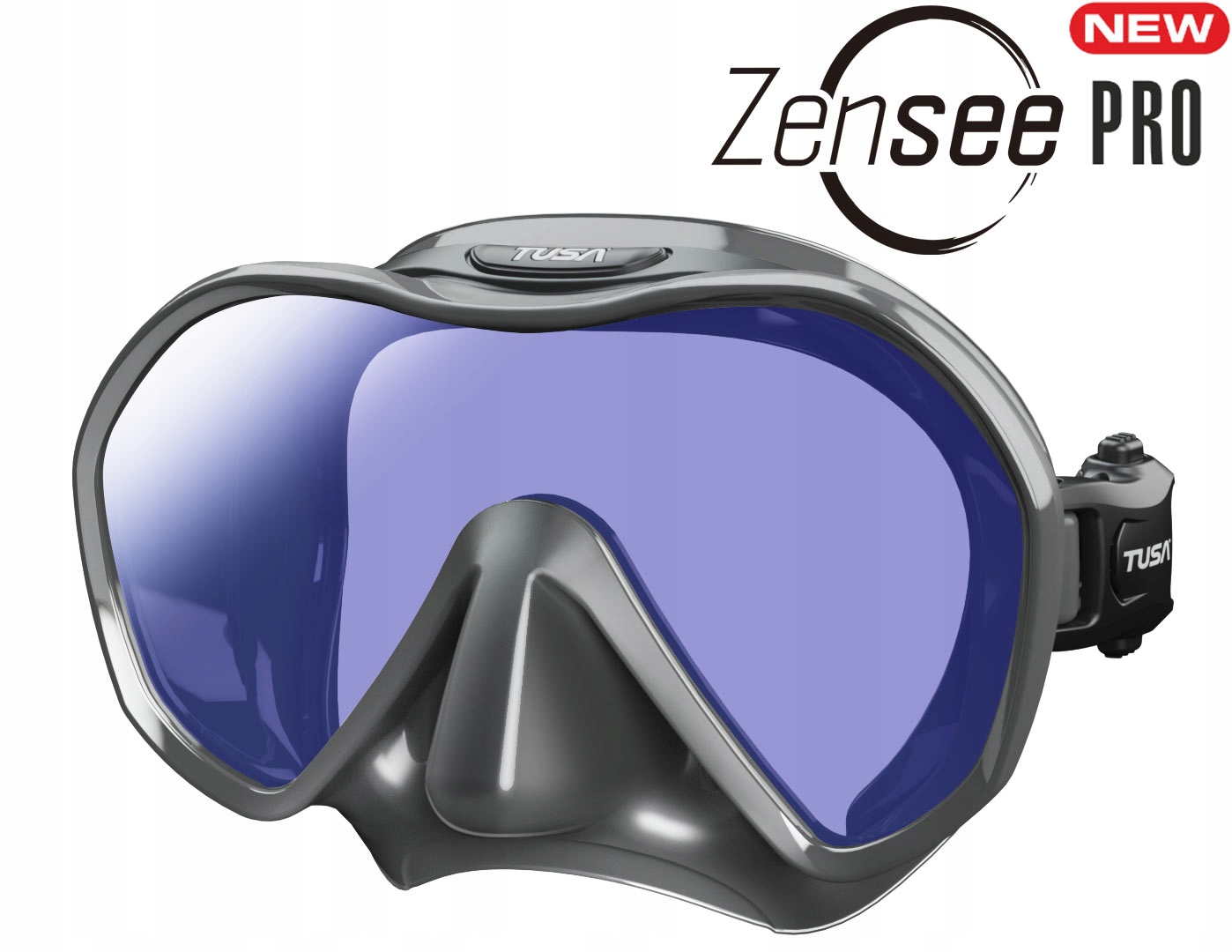 Tusa maska nurkowa M 1010 Zensee Pro Bezramkowa filtr Uv+ Antifog grafitowa