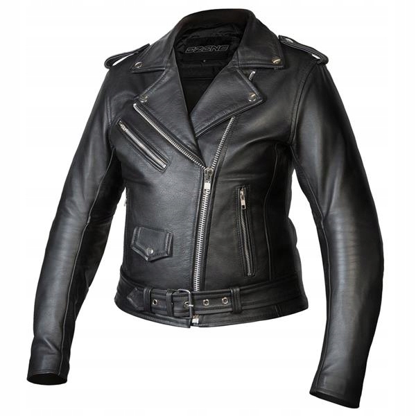 Kožená bunda Ozone Ramones Lady Black 3XL